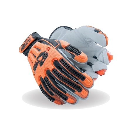 TREX Windstorm Series TRX744 CoolMesh Back Goatskin Leather Palm Impact GloveCut Level A4